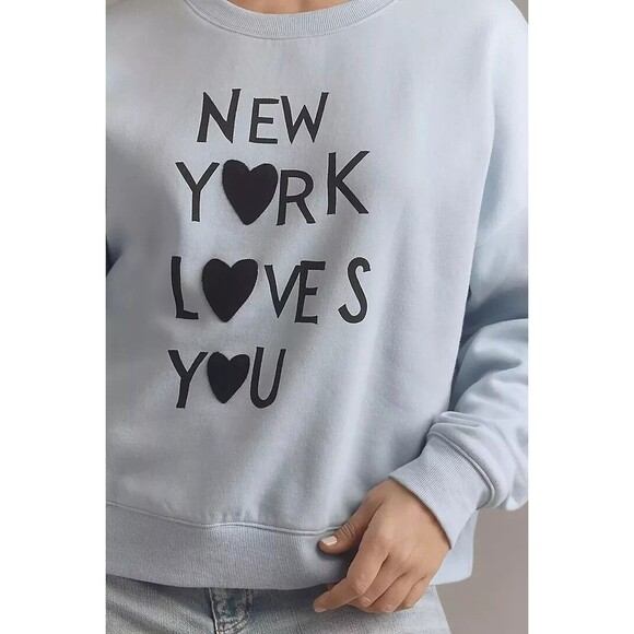 Maeve Rebecca Mayfield x Anthropologie Graphic Sweatshirt Top 1X PS NEW 276515 - Picture 5 of 11